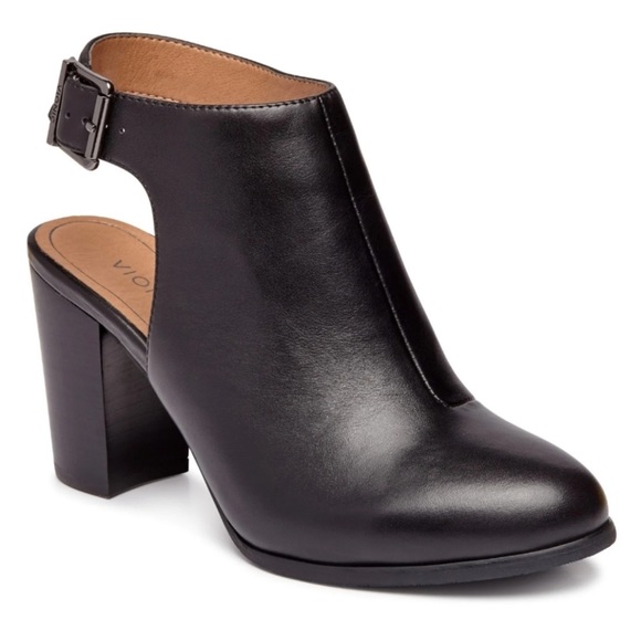 Vionic Shoes - Vionic Lacey Leather Open Heel Booties